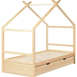 ORGEVAL - Daybed voor kinderen - Lichtbruin - 90 x 200 cm - Grenenhout