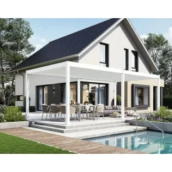 Orion Deluxe overkapping elektrisch met LED 360 x 720 cm wit