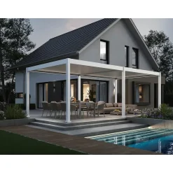 Orion Deluxe overkapping elektrisch met LED 360 x 720 cm wit