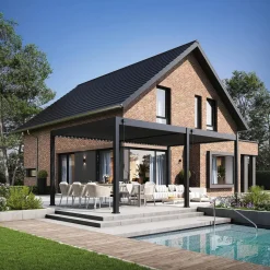 Orion Deluxe overkapping elektrisch met LED 360 x 720 antraciet