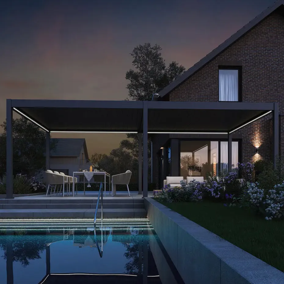 Orion Deluxe overkapping elektrisch met LED 360 x 720 antraciet