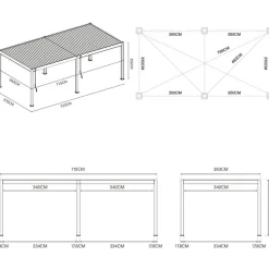 Orion Deluxe overkapping elektrisch met LED 360 x 720 antraciet