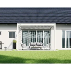 Orion Deluxe overkapping muur 300 x 360 cm wit