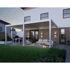 Orion Premium elektrische overkapping muurbevestiging met LED 400 x 600 wit