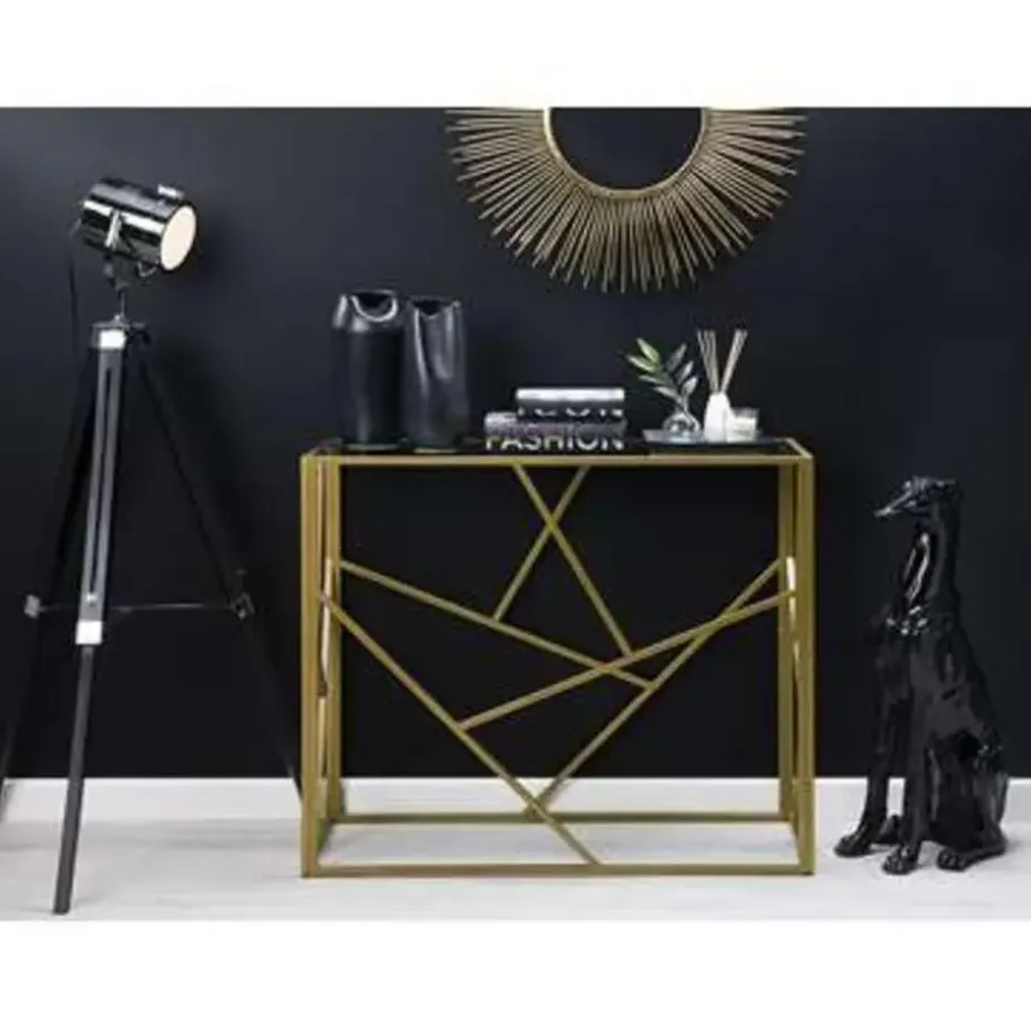 ORLAND - Consoletafel - Goud - Glas