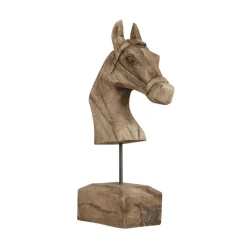 Ornament op voet Horse - Hout - 25x14x48cm