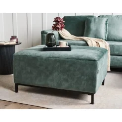 OSLO - Ottomaan - Blauwgroen - Fluweel