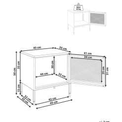 OSSETT - Nachtkastje - Zwart - Staal