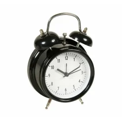 Ostaria Tafelklok en wekker Model Bells - zwart - 12 cm - metaal