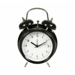 Ostaria Tafelklok en wekker Model Bells - zwart - 12 cm - metaal