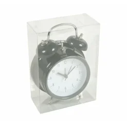 Ostaria Tafelklok en wekker Model Bells - zwart - 12 cm - metaal