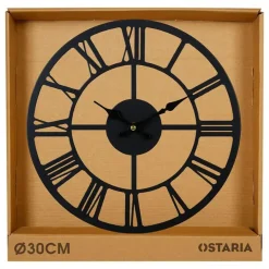Ostaria Wandklok/muur klok Uliss - D30 cm - metaal - keuken/kamer