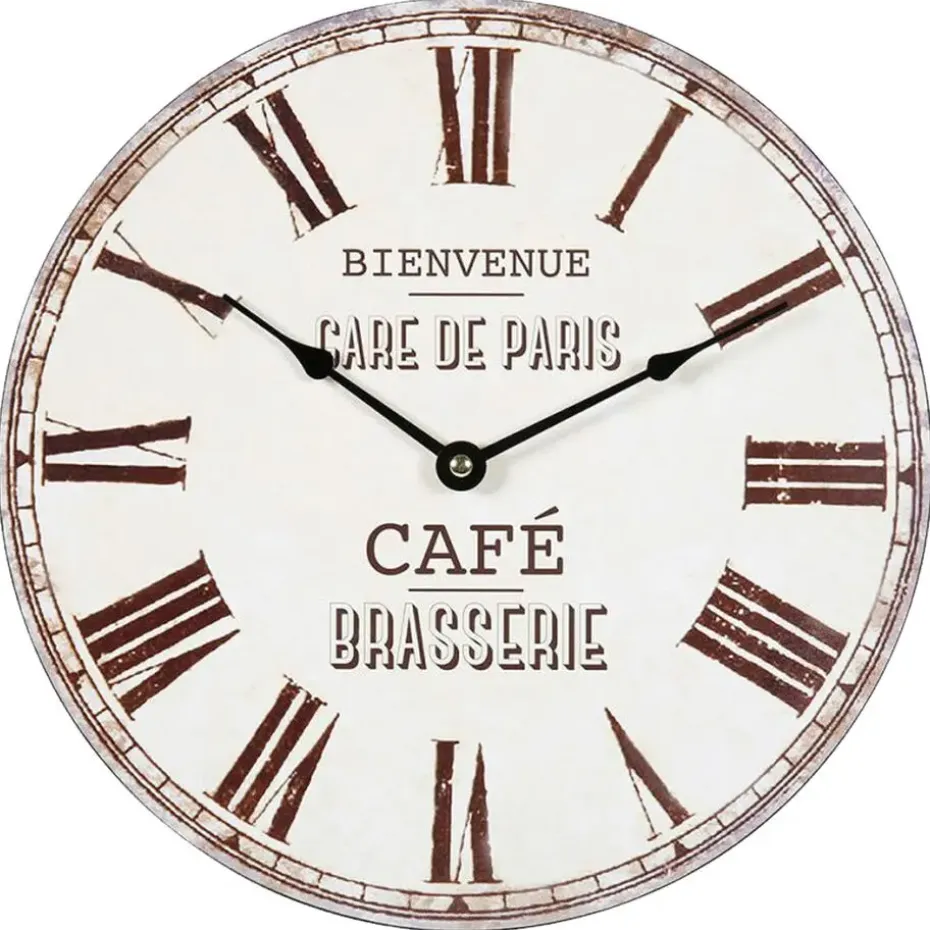 Ostaria Wandklok/muur klok - cafe brasserie klok - D30 cm - mdf