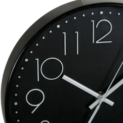 Ostaria Wandklok/muur klok - D25 cm - kunststof - zwart