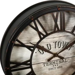 Ostaria Wandklok/muur klok - Montparnasse - D39 cm - kunststof