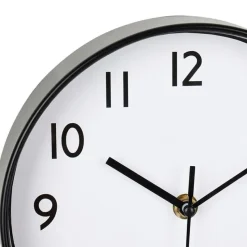 Ostaria Wandklok/muur klok - D20 cm - kunststof - zwart