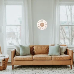 Ostaria Wandklok/muur klok - Maritiem - D50 cm - touw - wit/bruin