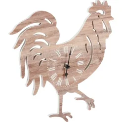 Ostaria Wandklok/muur klok Rooper - kip/haan - D30 cm - MDF
