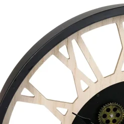 Ostaria Wandklok/muur klok - open uurwerk - D40 cm - metaal/hout