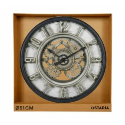 Ostaria Wandklok/muur klok Industrial Vintage Metal - Dia 51 cm