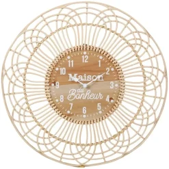 Ostaria Wandklok/muur klok - Ibiza stijl - D50 cm - naturel