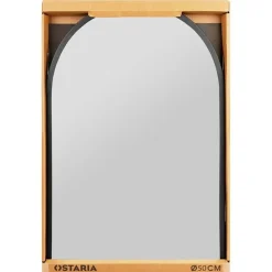 Ostaria Wandspiegel Arch - zwart - metaal - halfrond - 34 x 50 cm