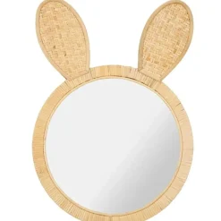Ostaria Wandspiegel konijn - rotan - 29 cm - bohemian spiegel