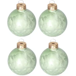 Othmar Decorations Kerstballen - 12x -6 cm - groen -glas