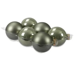 Othmar decorations Kerstballen - 6 stuks - groen - glas - 8 cm