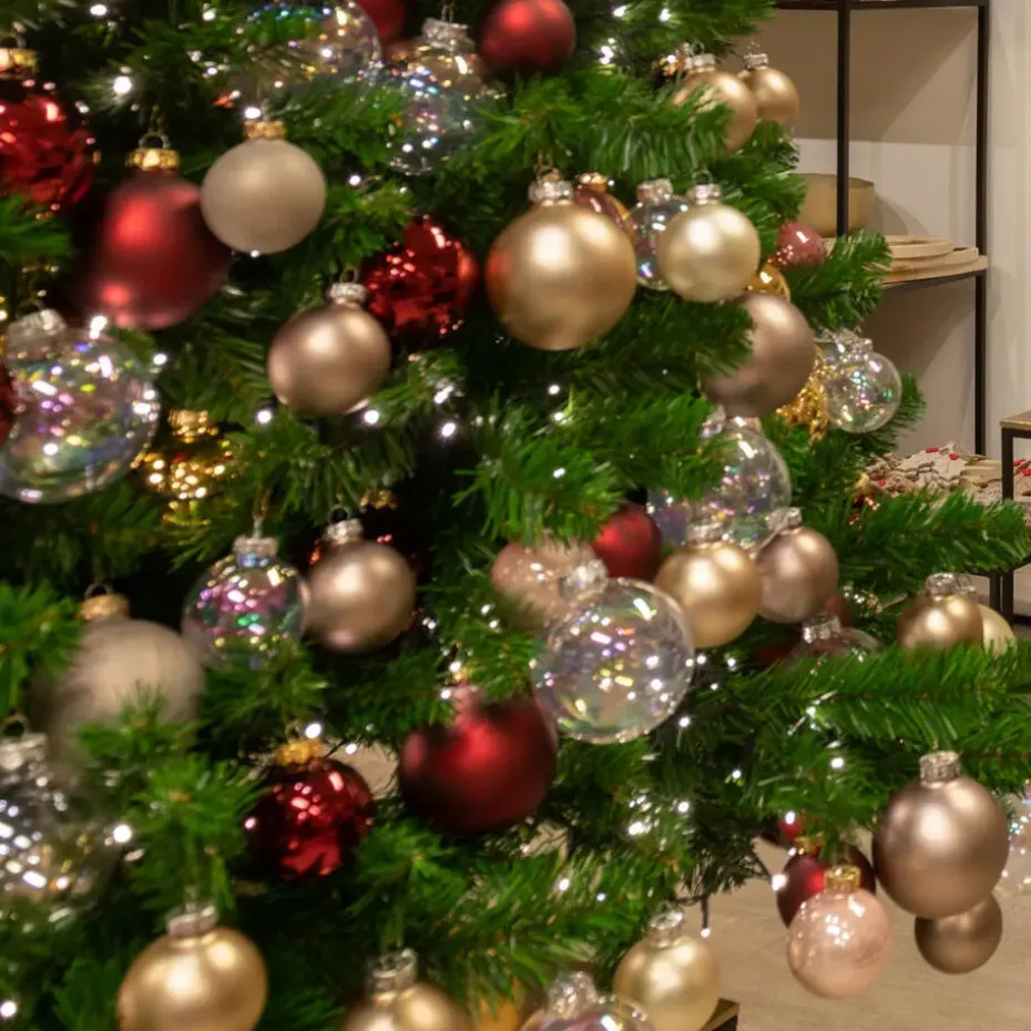 Othmar Decorations kerstballen 36x - parelmoer - glas -6 cm