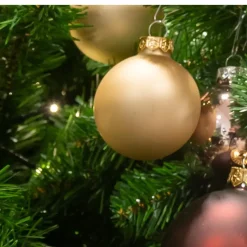 Othmar Decorations Kerstballen 36x - champagne - glas - 6cm