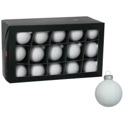 Othmar Decorations kerstballen - 36x - satijn wit - glas - 6 cm
