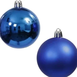 Othmar Decorations Kerstballen - 9x st - 6 cm - blauw - kunststof