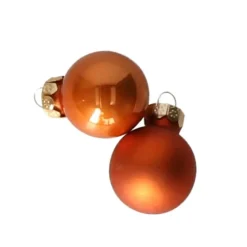 Othmar Decorations Kerstballen - glas - 24x -mandarijn - 2,5cm