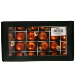 Othmar Decorations Kerstballen - glas - 24x -mandarijn - 2,5cm