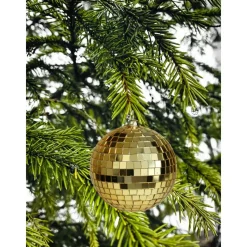 Othmar Decorations kerstballen - disco - 4x st - goud - 8 cm
