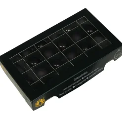 Othmar Decorations kleine kerstballetjes glas -24x -zwart -2,5 cm