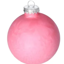 Othmar Decorations Luxe kerstballen - 4x -8 cm - roze -glas