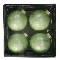 Othmar Decorations Luxe kerstballen - 4x -8 cm - groen -glas
