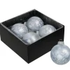 Othmar Decorations Luxe kerstballen - 4x -8 cm - wit/grijs -glas