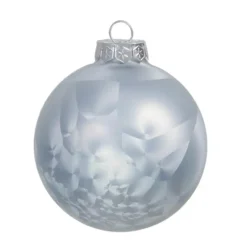 Othmar Decorations Luxe kerstballen - 4x -8 cm - wit/grijs -glas