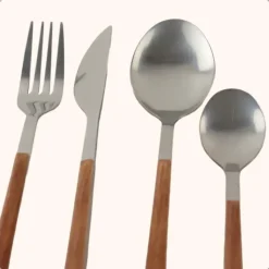 OTIX Bestekset 4 persoons RVS met Houtlook 16-delig