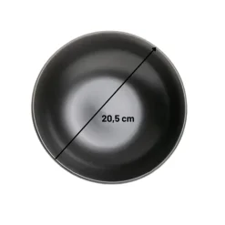 OTIX Bord 6 stuks Diep Soepborden Zwart Mat diameter 20,5cm Aardewerk IVY