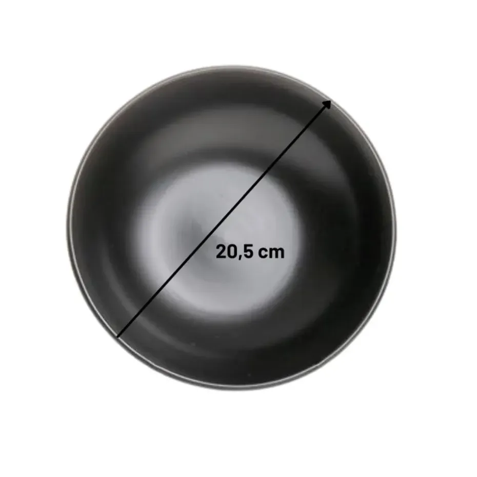 OTIX Bord 6 stuks Diep Soepborden Zwart Mat diameter 20,5cm Aardewerk IVY