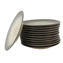 OTIX Dessert Ontbijt Bordenset 12 Persoons Zwart Taupe 21cm Keramiek TULIP