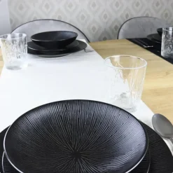 OTIX Dessert Ontbijt Bordenset 6 Persoons Zwart 21cm Keramiek POPPY