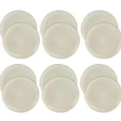 OTIX Dessert Ontbijt Bordenset 12 Persoons Beige 21cm Keramiek LILY