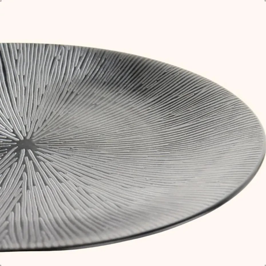 OTIX Dessert Ontbijt Bordenset 12 Persoons Zwart 21cm Keramiek POPPY