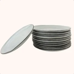 OTIX Dessert Ontbijt Bordenset 12 Persoons Blauw 21cm Keramiek BLUEBELL