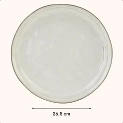 OTIX Diner Bordenset 6 Persoons Beige 26,5cm Keramiek LILY